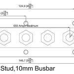 BEP Heavy Duty Buss Bar 5 3/8" Studs 650 Amp