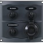 BEP 900-3WPS 3 Gang Switch Panel With Accessory Plug