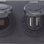 Blue Sea Water-Resistant 12V 15A Circuit Accessory Panel 12v Socket and Dual USB x 2