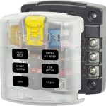 Blue Sea 5028 6-Gang Fuse Block ST ATO/ATC with Cover