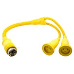 Hubbell HBL64CM57 Y Adapter 2 30A Cords - 50A 125V Dock