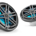 JL Audio M3 7.7in Coaxial Speakers Gray Sport Grille with RGB LED