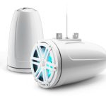 JL Audio M3 7.7in Enclosed Tower Speakers White Sport Grille with RGB LED