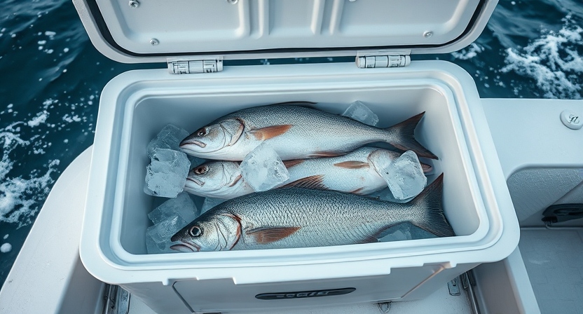 boat cooler with freezer-like insulation