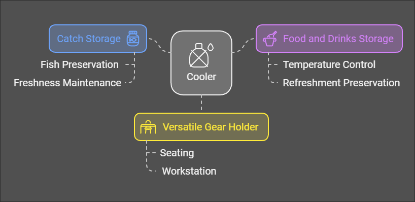 Cooler with advanced insulation for fishing gear