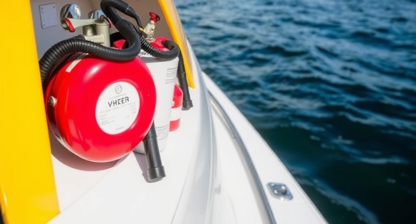 Essential fire protection equipment for boats, including Outboard Lower Units and Propellers, ensuring safety on the water.