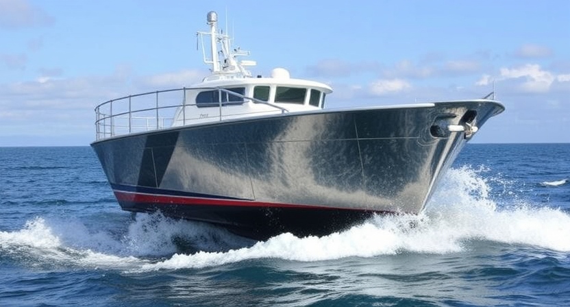 Hull Shield installation on a boat