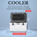 ENGEL 60QT UltraLite Injection-Molded Cooler With Wire Basket and Divider