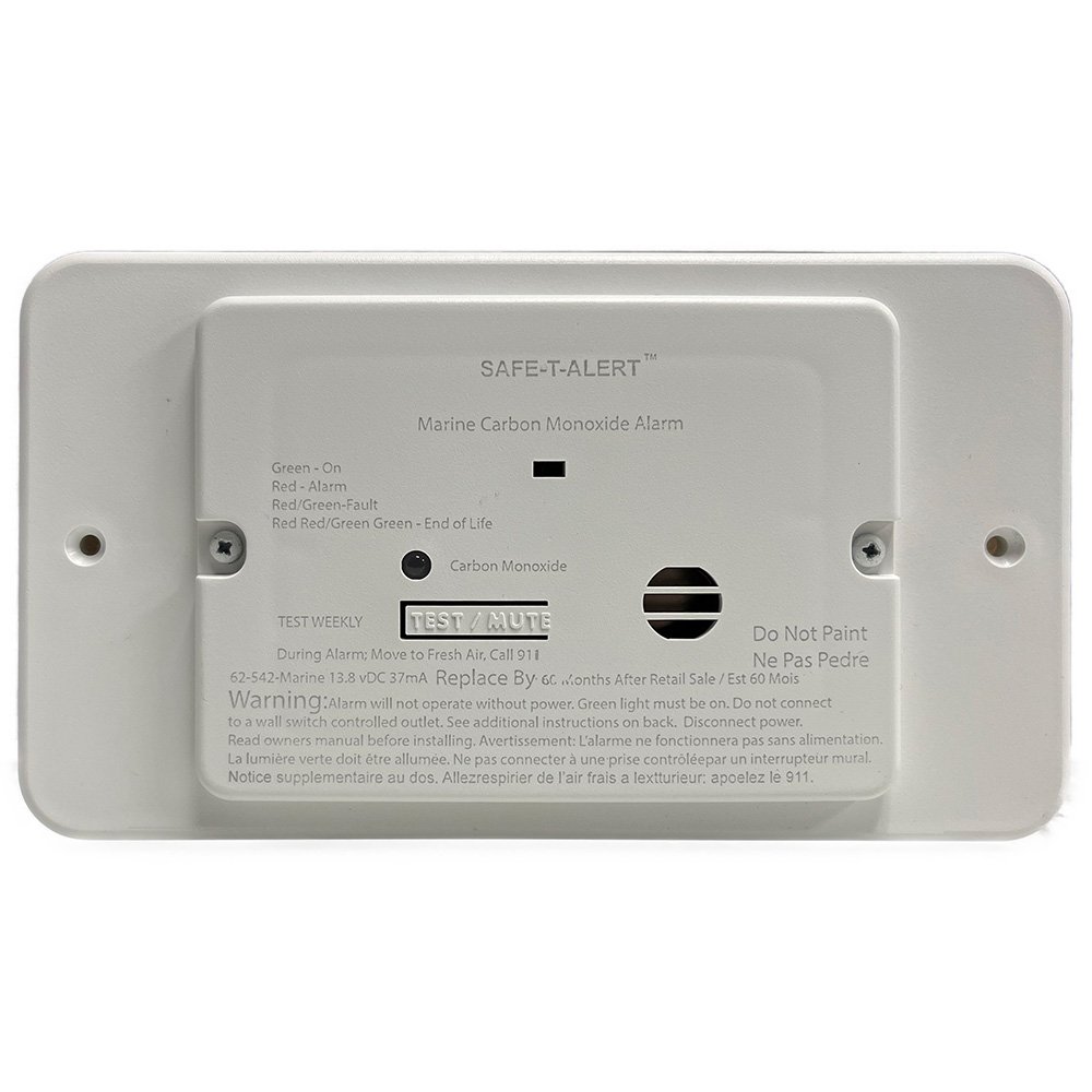 101609XL.jpg Safe-T-Alert 62 Series Marine Carbon Monoxide - Flush Mount - White - 12V w/Trim Ring - Image 1