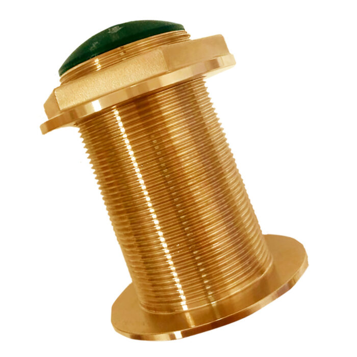 Echonautics Bronze Low-Profile Thru-Hull Medium-Frequency CHIRP Transducer - 600W, 18° Tilt, 80-130kHz - Image 1