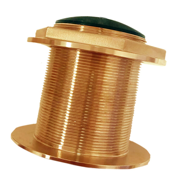 Echonautics Bronze Low-Profile Thru-Hull Medium-Frequency CHIRP Transducer - 1kW, 18° Tilt, 85-135kHz - Image 1