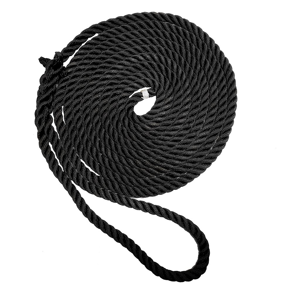 76620XL.jpg New England Ropes 1/2" Premium 3-Strand Dock Line - Black - 35' - Image 1