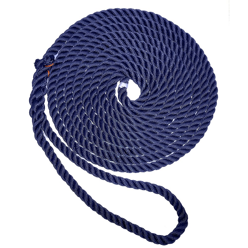 76630XL.jpg New England Ropes 1/2" Premium 3-Strand Dock Line - Navy Blue - 15' - Image 1