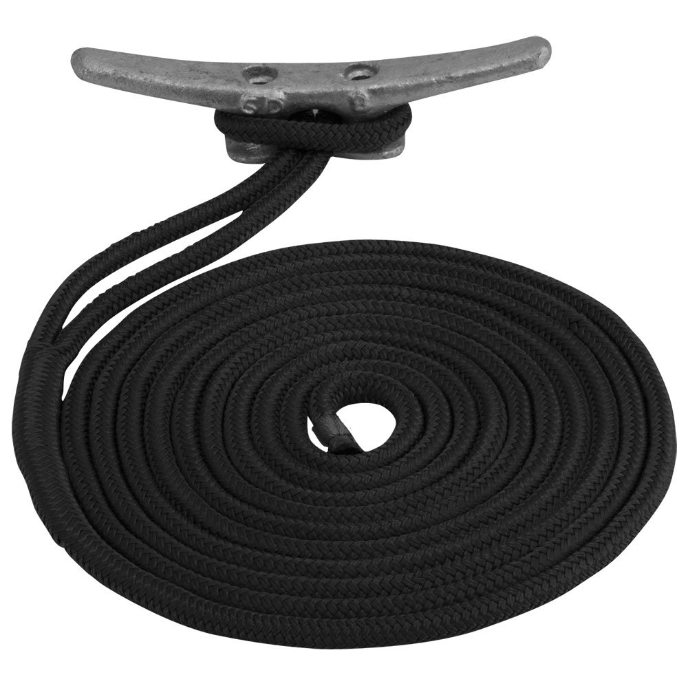 77355XL.jpg Sea-Dog Double Braided Nylon Dock Line - 3/4" x 50' - Black - Image 1