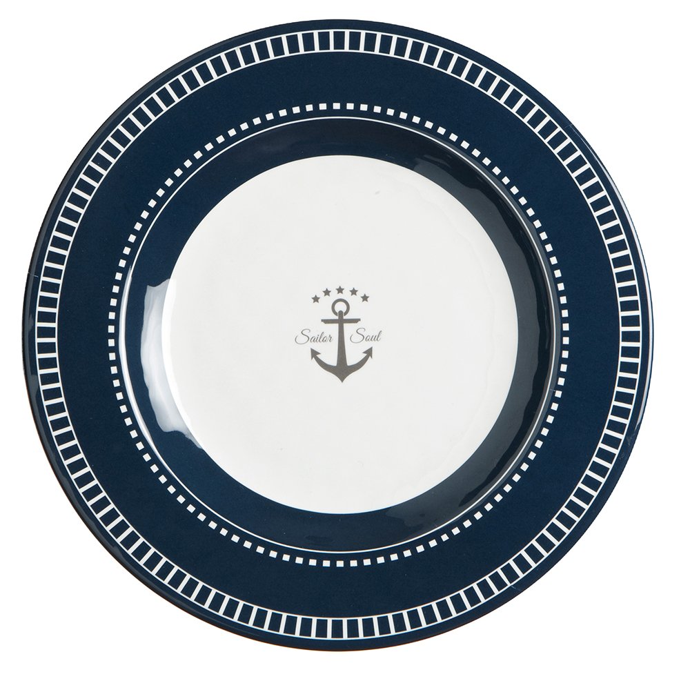 89636XL.jpg Marine Business Melamine Round Dessert Plate - SAILOR SOUL - 7" Set of 6 - Image 1