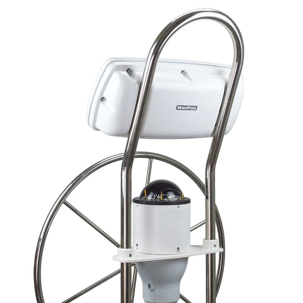 NavPod SystemPod Pre-Cut f/Raymarine Axiom 9/Axiom+ 9 on Right & 1 Instrument (3.6&Prime; hole) on Left f/12&Prime; Wide Guard