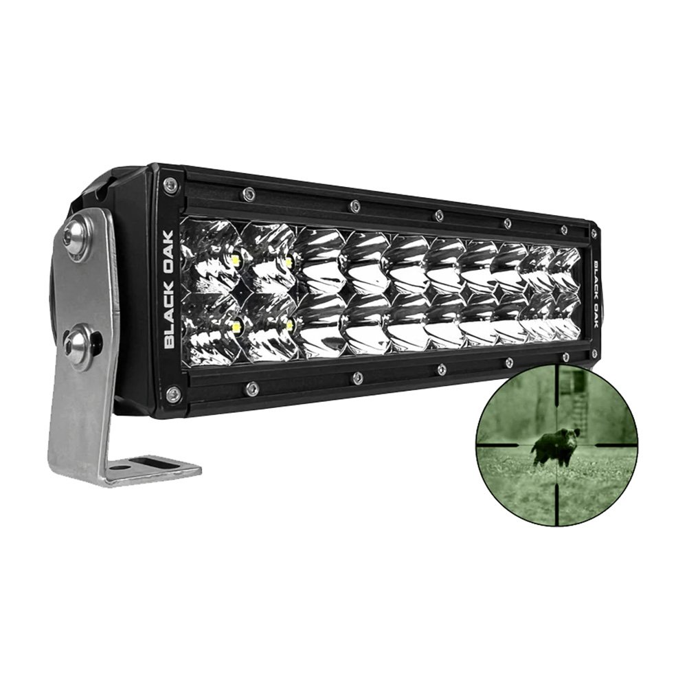95855XL.jpg Black Oak Pro Series Double Row Combo Infrared 10" 940nm Light Bar - Black - Image 1