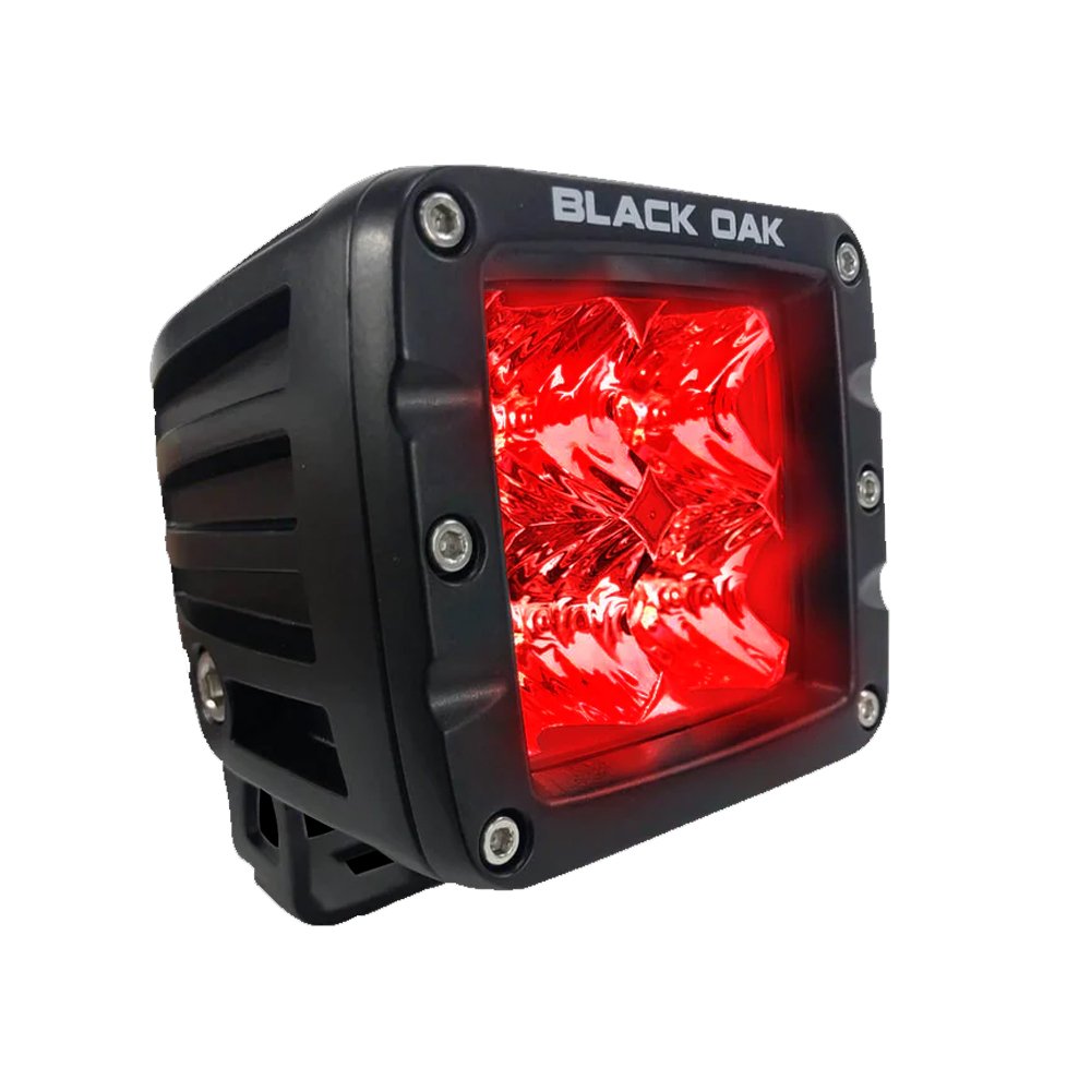 95860XL.jpg Black Oak 2" Red LED Predator Hunting Pod Light - Flood Optics - Black Housing - Pro Series 3.0 - Image 1