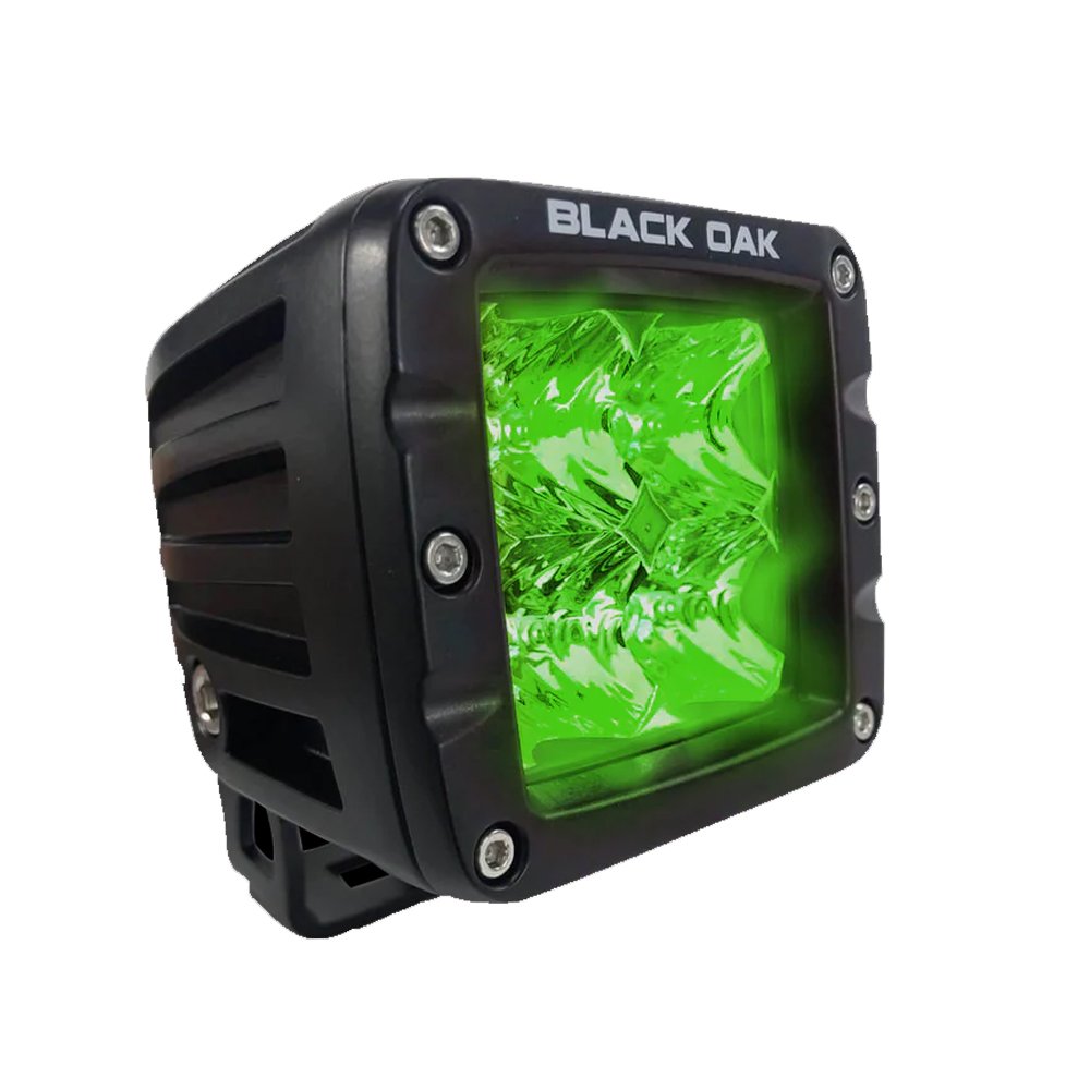 95861XL.jpg Black Oak 2" Green LED Hog Hunting Pod Light - Flood Optics - Black Housing - Pro Series 3.0 - Image 1