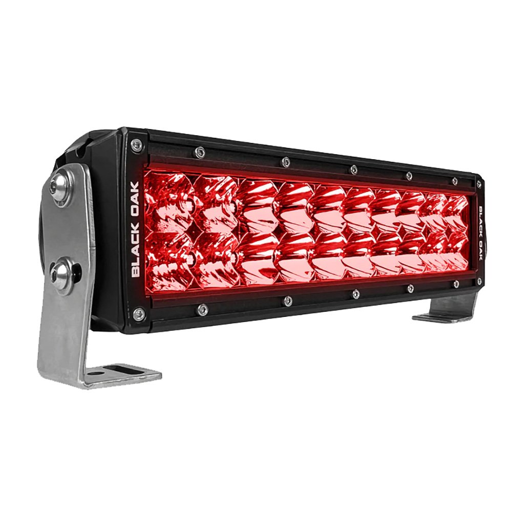 95862XL.jpg Black Oak 10" Red LED Predator Hunting Light Bar - Combo Optics - Black Housing - Pro Series 3.0 - Image 1