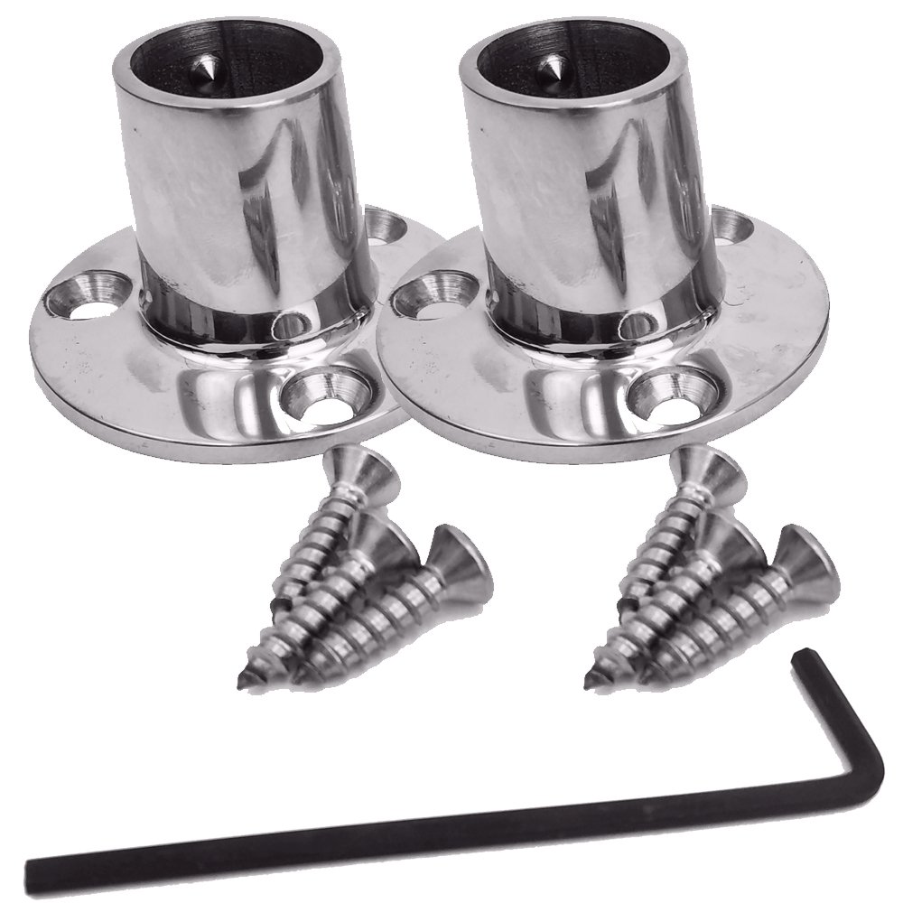 95924XL.jpg NavPod Feet Pair Kit – Stainless Steel Feet for 1″ Diameter Tubing (Circular Base) - Image 1