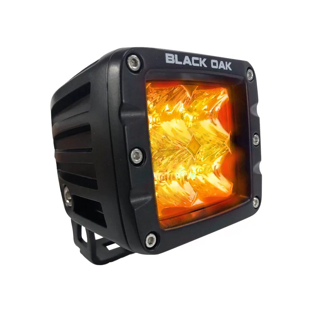 95932XL.jpg Black Oak 2" Amber LED Pod Light - Flood Optics - Black Housing - Pro Series 3.0 - Image 1