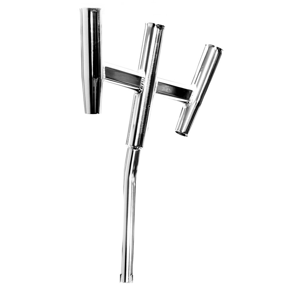 63575XL.jpg Tigress Triple Aluminum Kite Rod Holder - Bent Butt - Polished - Image 1